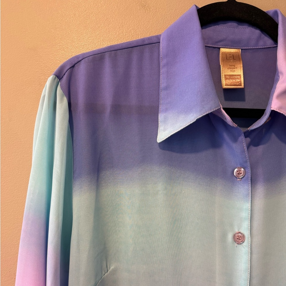 LEL Gradient Pastel Button-Up Shirt - Picture 8 of 16